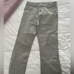 Zara cropped mini flare jeans size 10 sage green